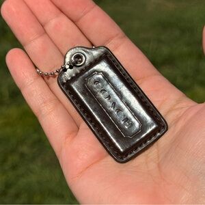2.5" Medium Coach Leather Key Fob Bag Charm Keychain Hang Tag/Hangtag